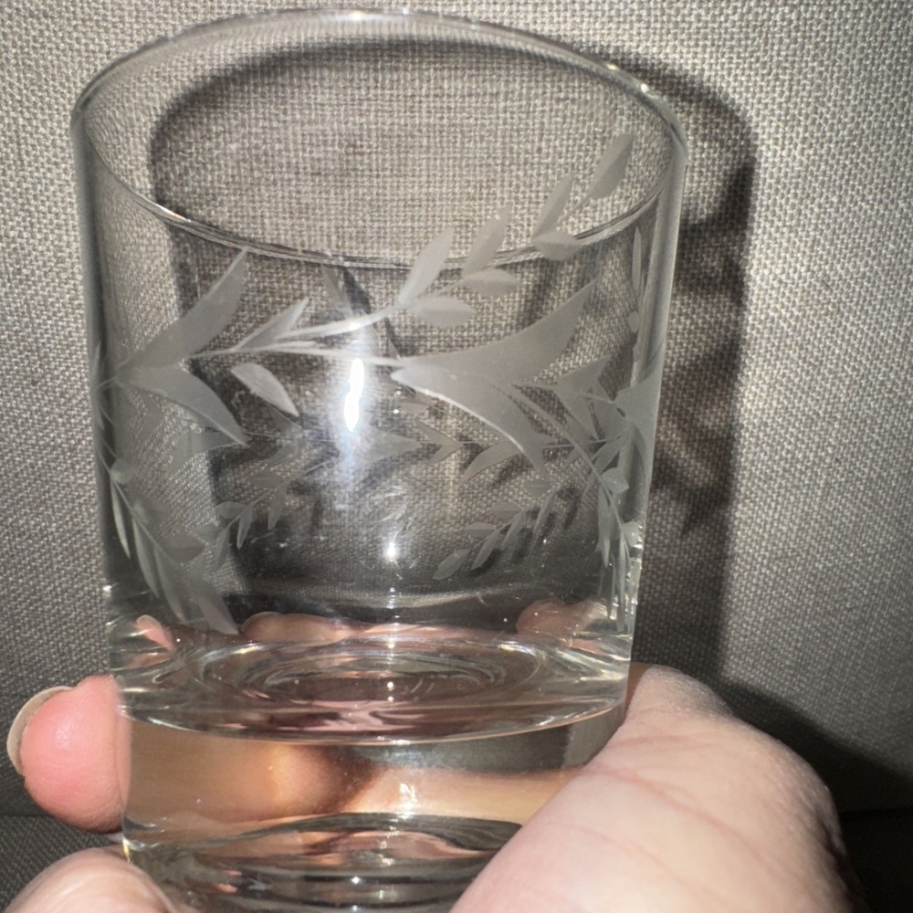 Vintage Set Of 6 Etched Lo Ball /whiskey Glasses OLA000 - Picture 4 of 9